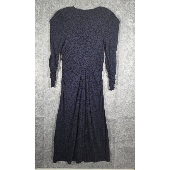 Boden Long Sleeve Midi Dress V Neck Dark Blue Women's Size 16/18R Modest Strech - Picture 5 of 9